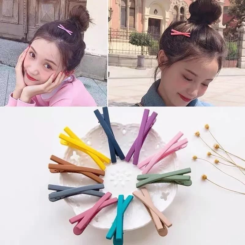 COD1บาทกิ๊บติดผมสีแคนดี้แบบไขว้น่ารักสีแคนดี้เกาหลีเรียบง่ายนักเรียนสำหรับผู้หญิงปากเป็ดเครื่องประดับผม-det รูปที่ 2