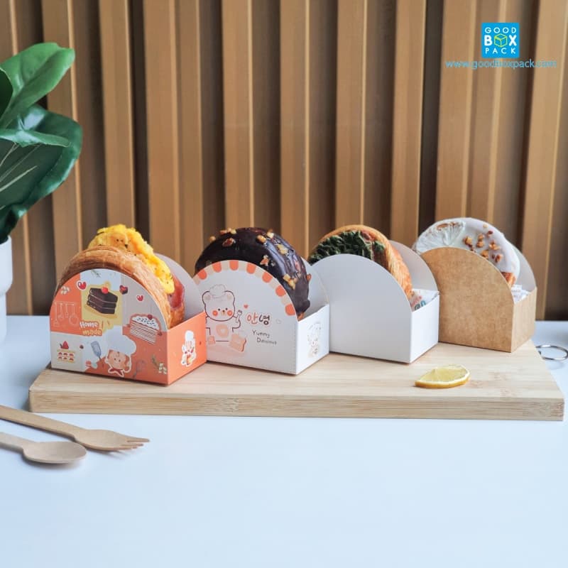Goodboxpack กล่องใส่แซนวิช/ทิมเบอร์ริง/แซนวิชเกาหลี ขนาด6x10x8cm รูปที่ 1