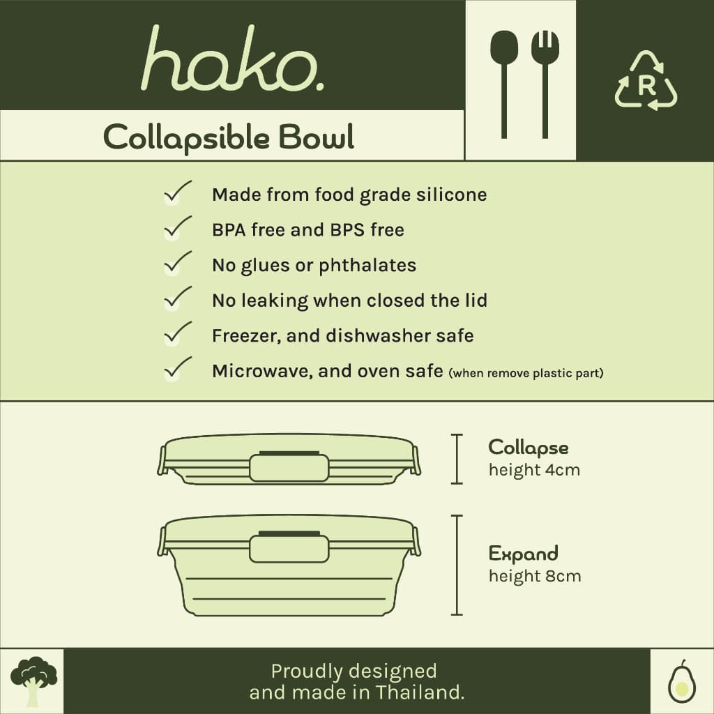 hako collapsible bowl duo pack ฮาโกะชุดกล่องข้าวพับได้ 2กล่อง รูปที่ 7