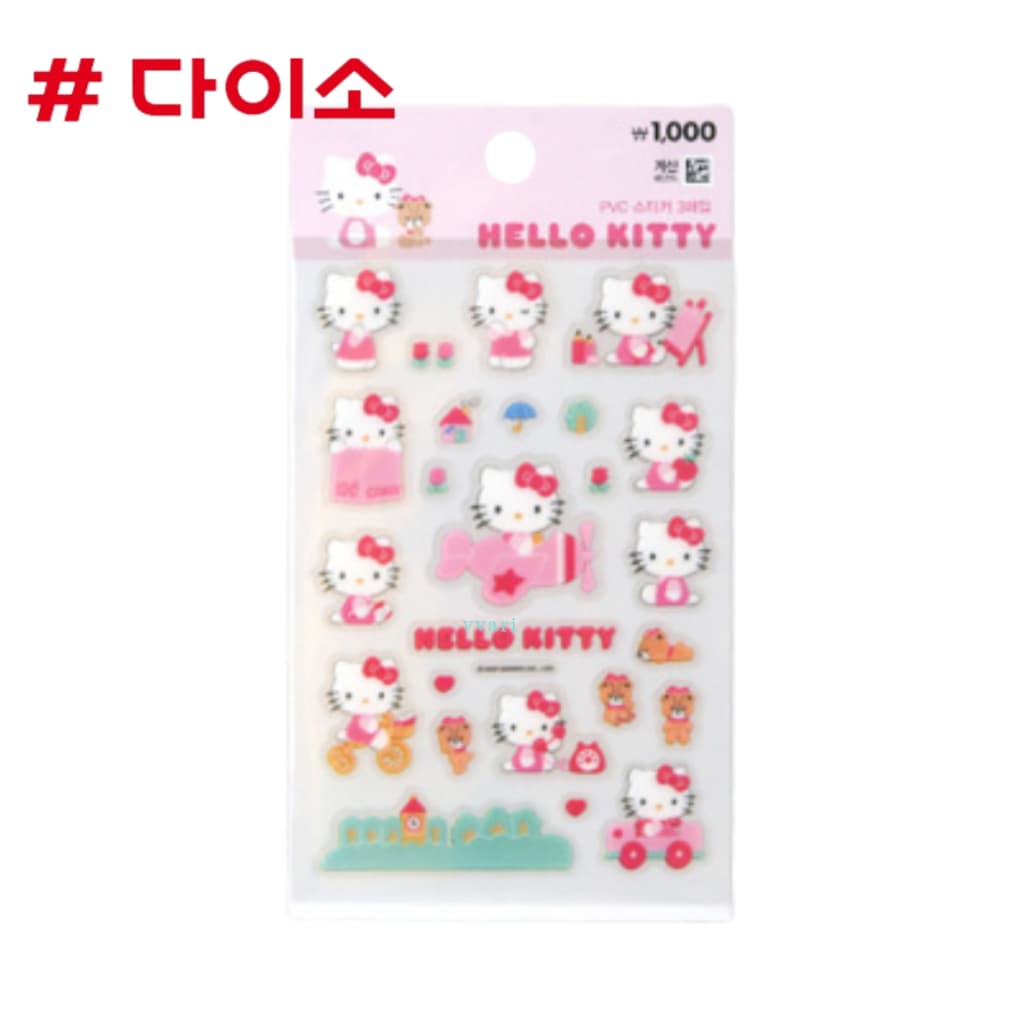 Daiso korea Hello kitty สติ๊กเกอร์ เกาหลี ไดโซะ ตกแต่ง ไดอารี่ เฟรมการ์ด รูปที่ 3