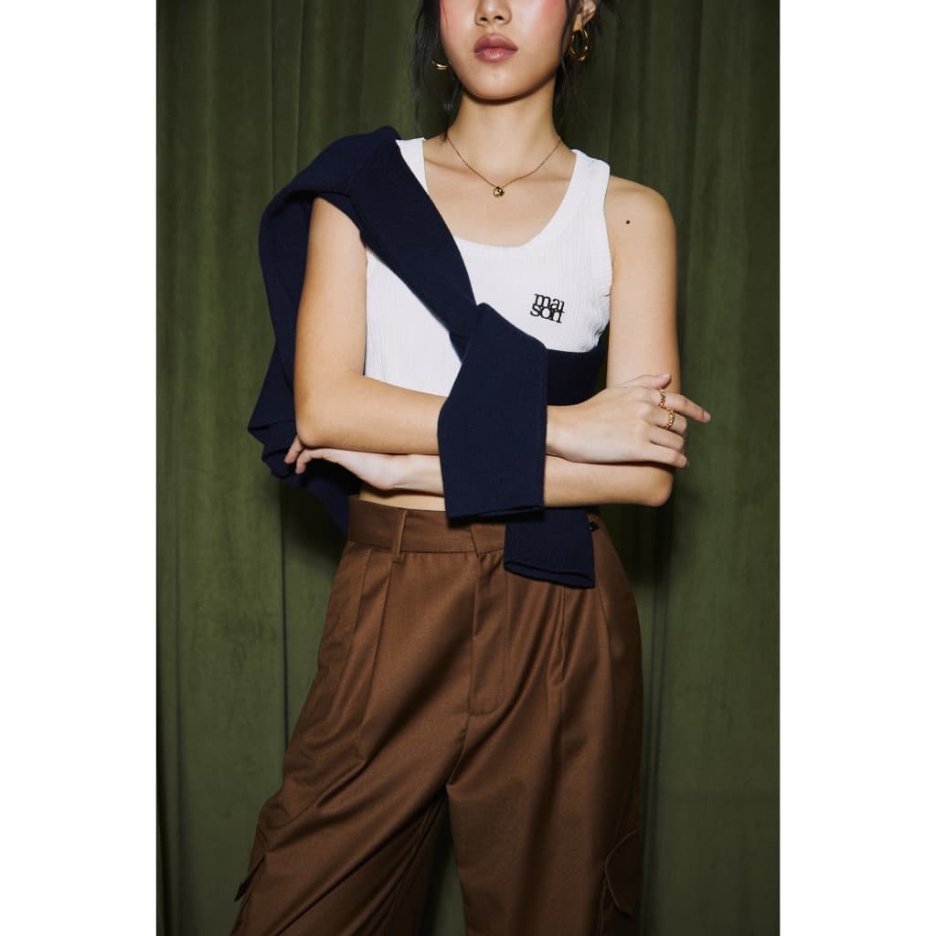 maison KEEPS | Axis Dual Logo Cropped Tank Top | เสื้อกล้ามครอปปักโลโก้ รูปที่ 5