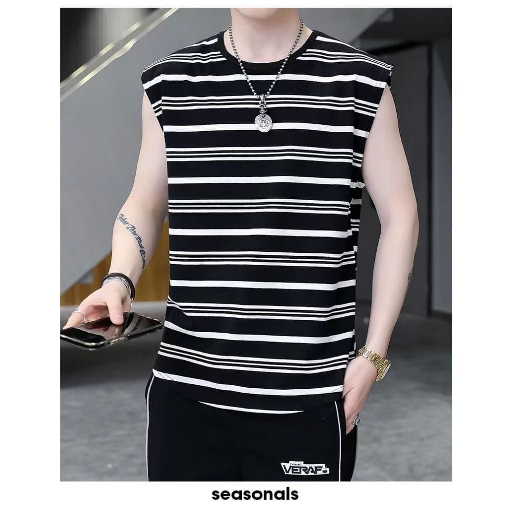TS MEN เสื้อแขนกุดผู้ชาย เสื้อกล้ามผู้ชาย แฟชั่นสำหรับผู้ชาย รุ่นT91 รูปที่ 5