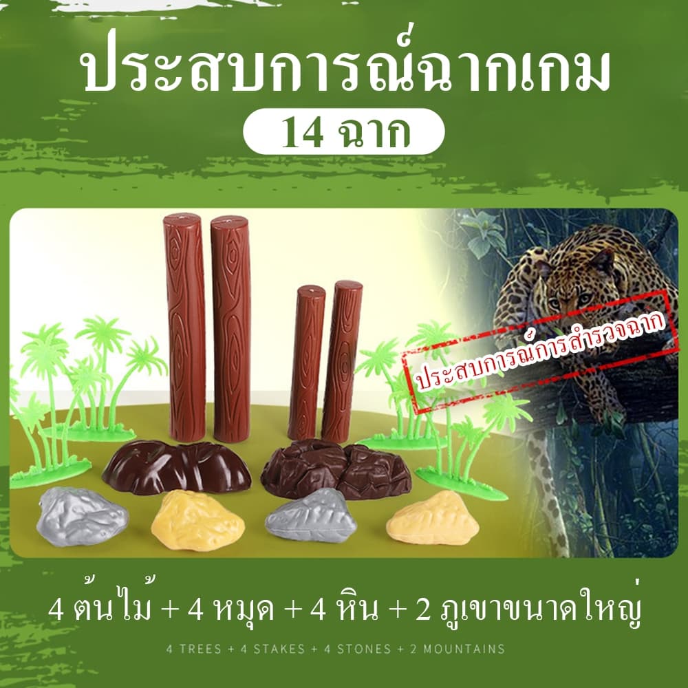 ชุดสัตว์ป่า 58 ชิ้น พร้อมกล่องเก็บของ ของเล่นสัตว์จำลองสำหรับเด็ก รูปที่ 8