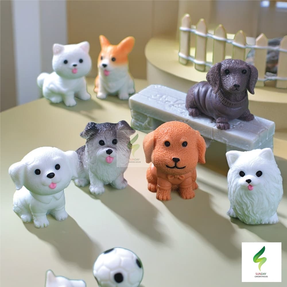 ตุ๊กตาน้องหมา โมเดลสำหรับตกแต่งบ้าน หน้าเค้ก ตุ๊กตาสุนัข ลูกสุนัข ของจิ๋ว ประดับ ติดคอนโซลรถ อื่นๆ รูปที่ 2