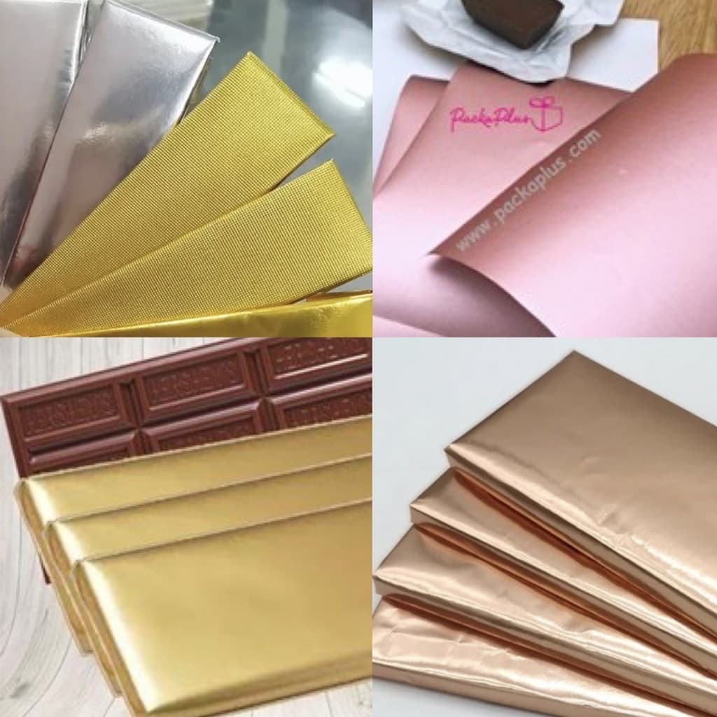 ฟอยล์ห่อช็อคโกแลต Foil+Paper คุณภาพสูง สีกึ่งด้าน แพค 30-50 แผ่น Premium Smooth/Embossed Aluminum Foil Classic Color รูปที่ 3