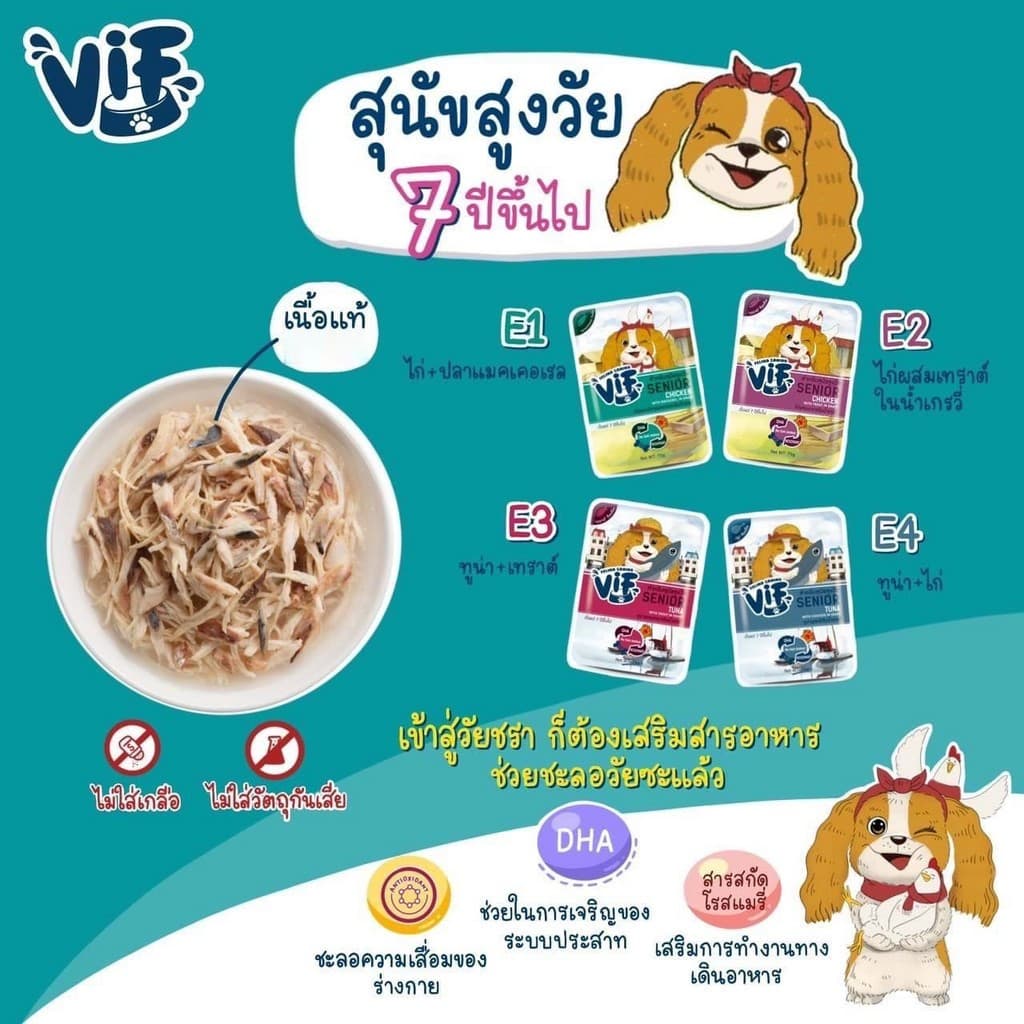 <ยกกล่อง> Felina Canino VIF อาหารเปียกสุนัขทุกสูตร <75g/ซอง> รูปที่ 5
