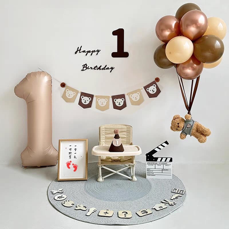 ป้ายตัวเลข ป้าย Happy Birthday ป้ายวันเกิด ป้ายตัวเลขสีน้ำตาล ป้ายแฮปปี้เบิร์ดเดย์ สไตล์มินิมอล รูปที่ 6