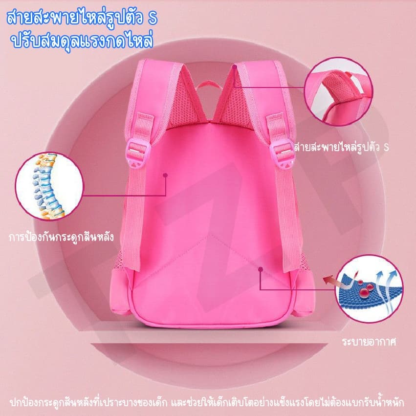 กระเป๋าเด็กนักเรียนอนุบาล เป้เด็กสะพาย กระเป๋านักเรียนเด็กหญิงชาย เบา นุ่ม ระบายอากาศ รูปที่ 7