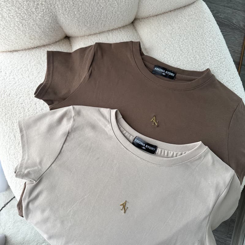 AN lOGO TSHIRT เสื้อยืดคอกลม ผ้ายูนิทรงสลิมฟิต รูปที่ 3