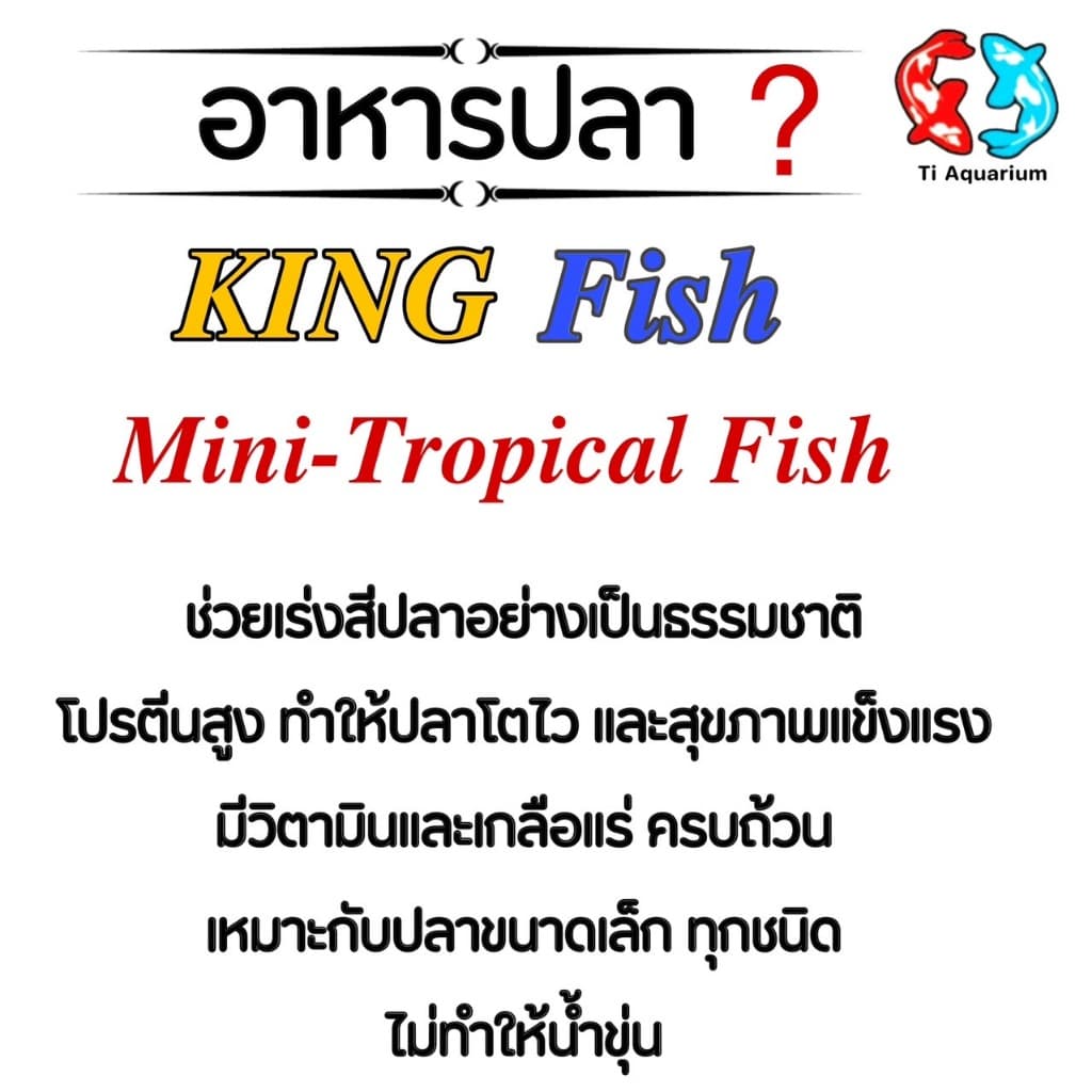 อาหารปลา King Fish Mini-Tropical Fish 60 g. เร่งสี เร่งโต ไม่ทำให้น้ำขุ่น รูปที่ 4