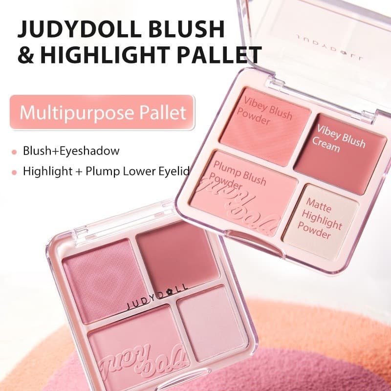 JUDYDOLL Blush & Highlight บลัชออนและไฮไลท์ สีสวย ทนทานตลอดเวลา กันน้ำ 9g รูปที่ 4