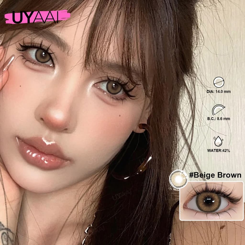 คอนแทคเลนส์ UYAAI Mini Olivia Charcoal Gray / Light Brown / OMG Brown ขนาดมินิ ลายฮิต ขายดีมาก -300】 รูปที่ 7