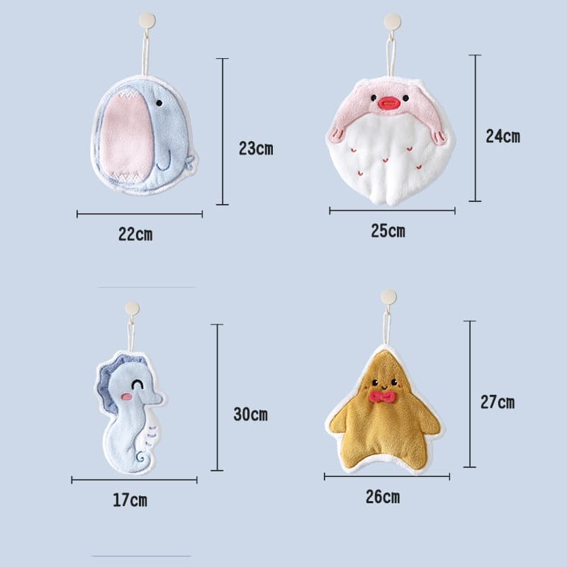 ShopAt.Two ผ้าเช็ดมือแบบแขวน ผ้าเช็ดหน้า ลายการ์ตูนน่ารัก หนา นุ่ม ซับน้ำดี รูปที่ 6
