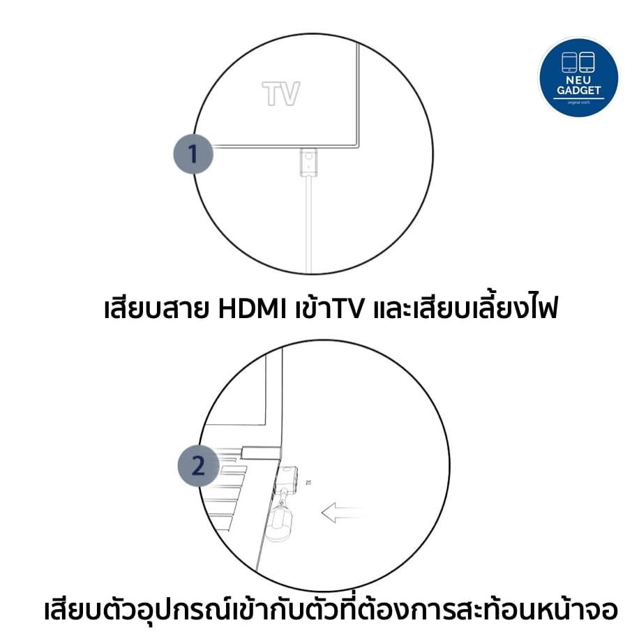 อุปกรณ์แชร์หน้าจอไร้สาย 1080P HDTV to Type-C HDMI Wireless Transmitter Receiver รับสัญญาณถึง 50 เมตร รูปที่ 9
