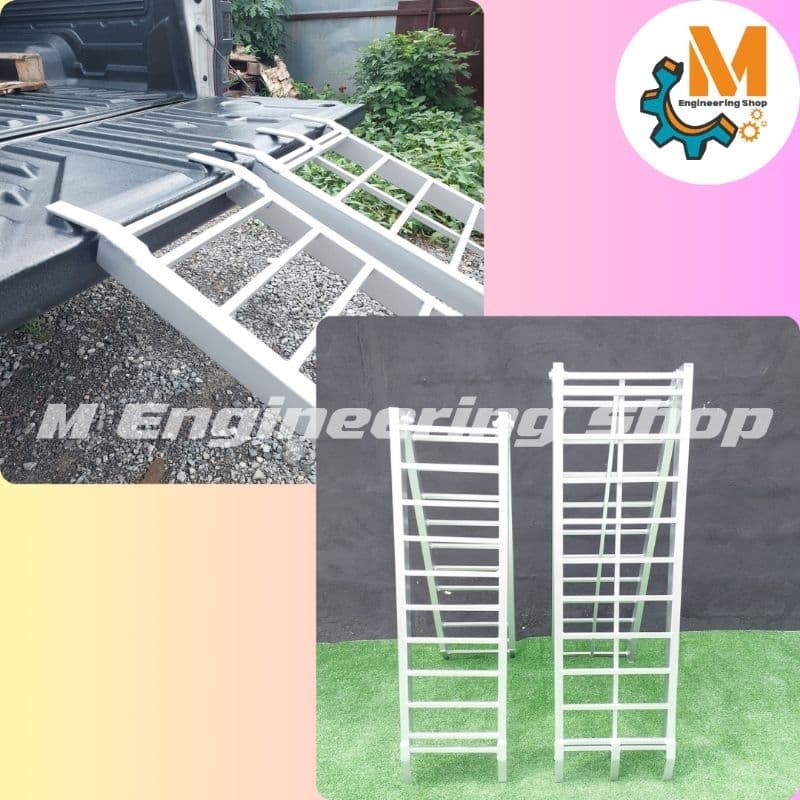 บันไดขึ้นรถ บันไดขึ้นรถมอเตอร์ไซค์ บันไดพับได้ รับน้ำหนักได้ 250 Kg. ผลิตจากเหล็กกัลวาไนซ์ รูปที่ 4
