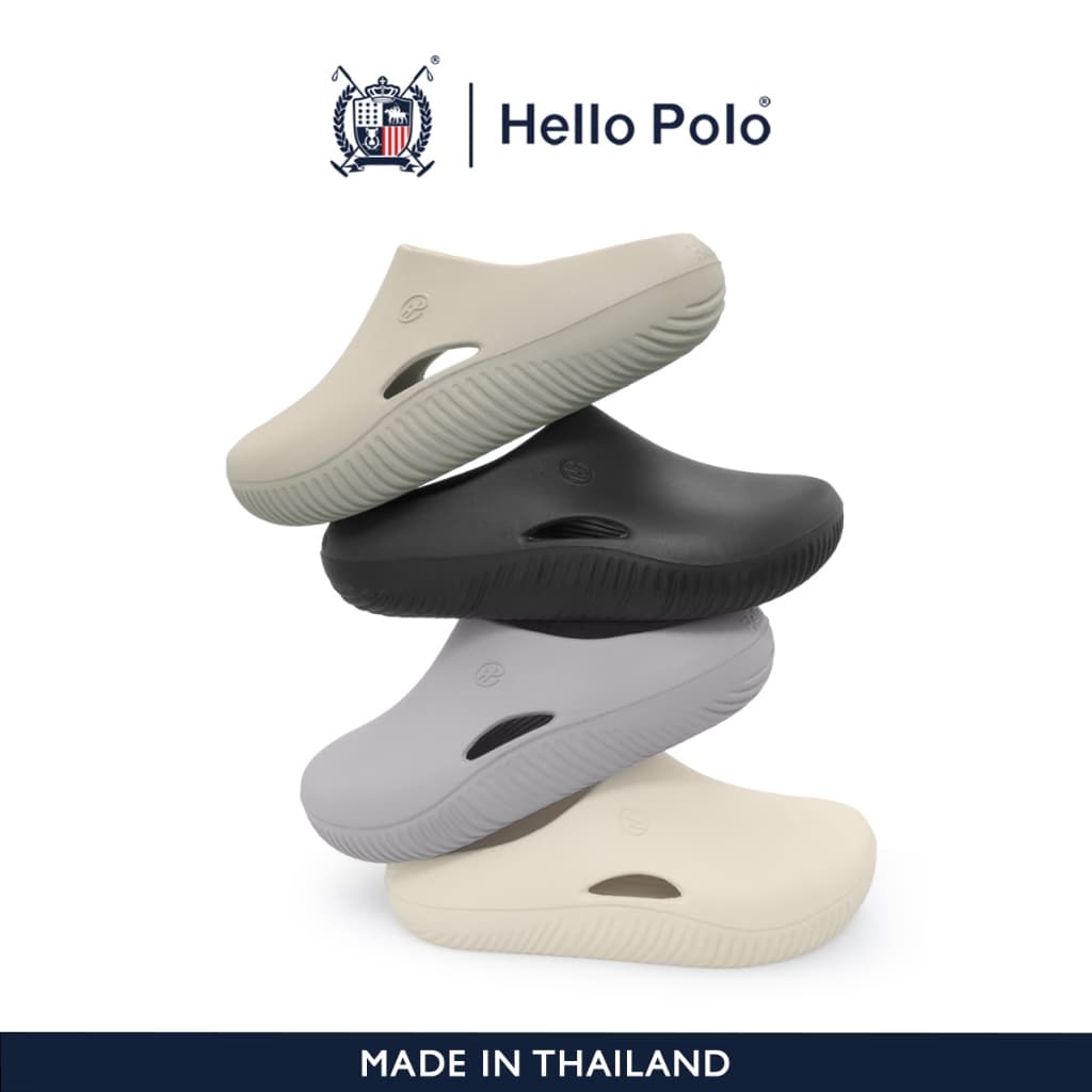 Hello Polo รองเท้าหัวโตแฟชั่น รองเท้านุ่ม สําหรับผู้หญิง และผู้ชาย ส้นหนา 3.5 ซม กันลื่นและทนทาน ลำลอง ไม่มีกลิ่น HP8037