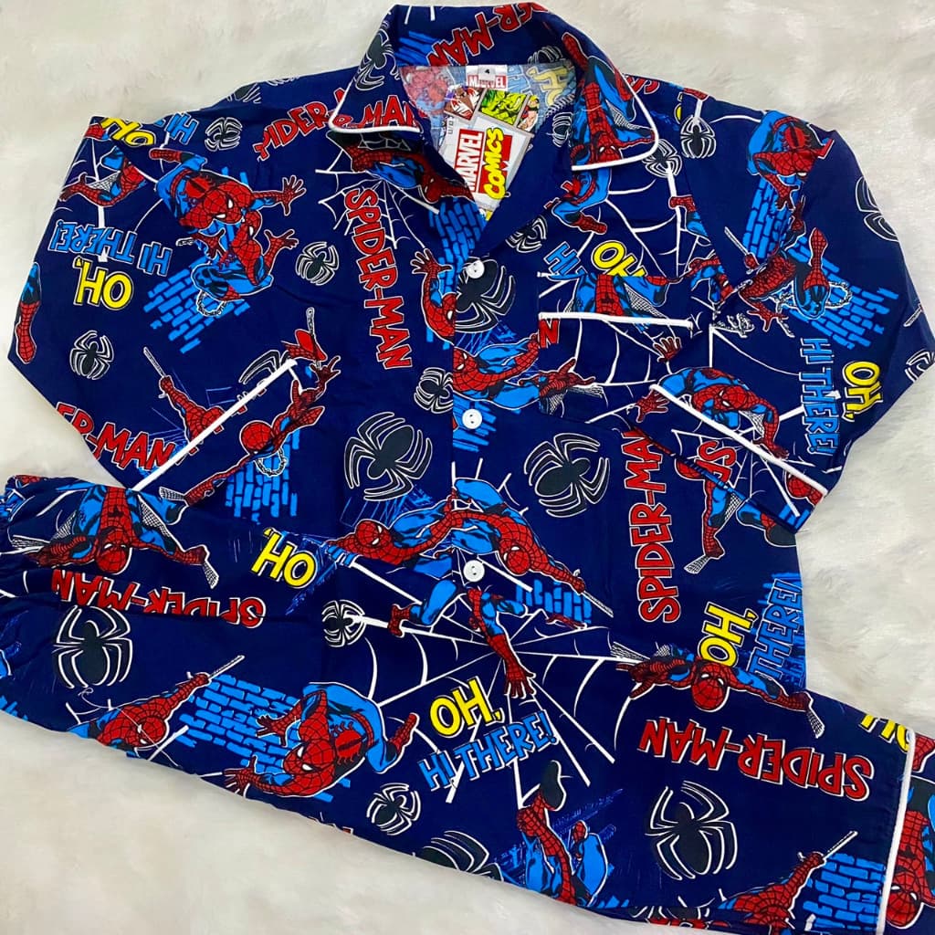 New!!! Spiderman ชุดนอนเด็ก ลายสไปเดอร์แมน ลิขสิทธิ์แท้ ซุปเปอร์ฮีโร่ มาเวล สำหรับเด็กอายุ 2-12 ปี ผ้าคอตตอน100% ใส่สบาย รูปที่ 5