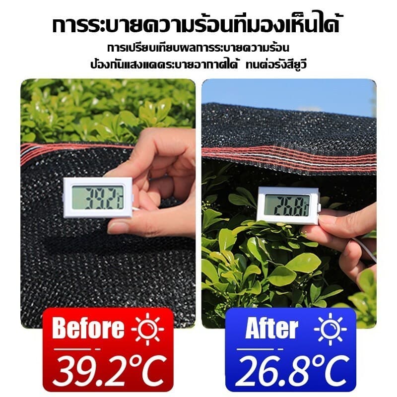 สแลนกันแดด 2mx30m อัตราบังแสง100% ไม่ขาดง่าย ผ้ากรองแสง ตาข่ายกรองแสง สแลนกรองแสง ตาข่ายกันแดด รูปที่ 2