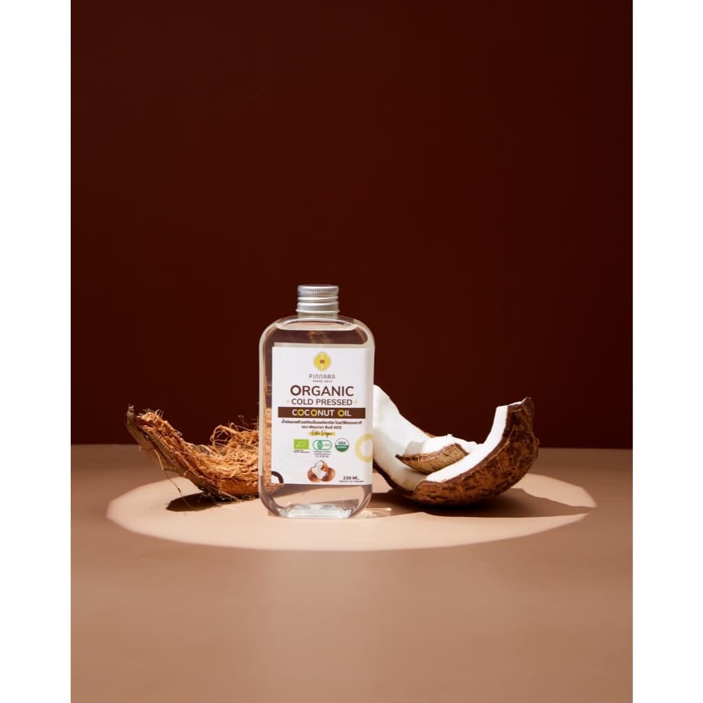 Pinnara น้ำมันมะพร้าวสกัดเย็นออร์แกนิค 100/250/500 ml Organic Cold Pressed Coconut Oil รูปที่ 7