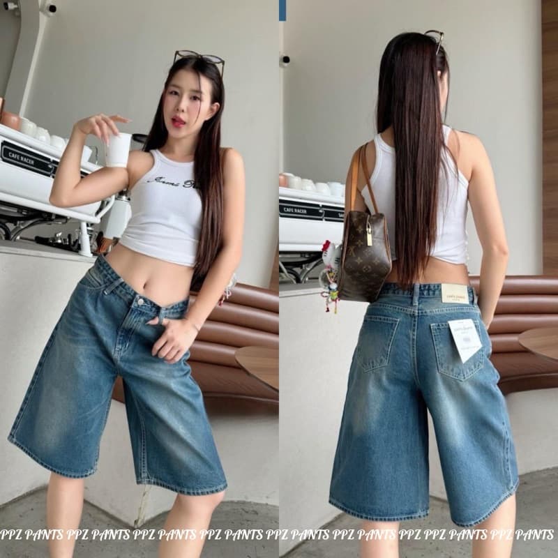 ʜᴀʀᴍᴏɴʏ กางเกงยีนส์ขา5ส่วน ผ้าไม่ยืด สีไม่ตก ทรงที่ฮอต ที่ฮิตสุดในตอนนี้ กางเกงยีนส์ผู้หญิง รูปที่ 4