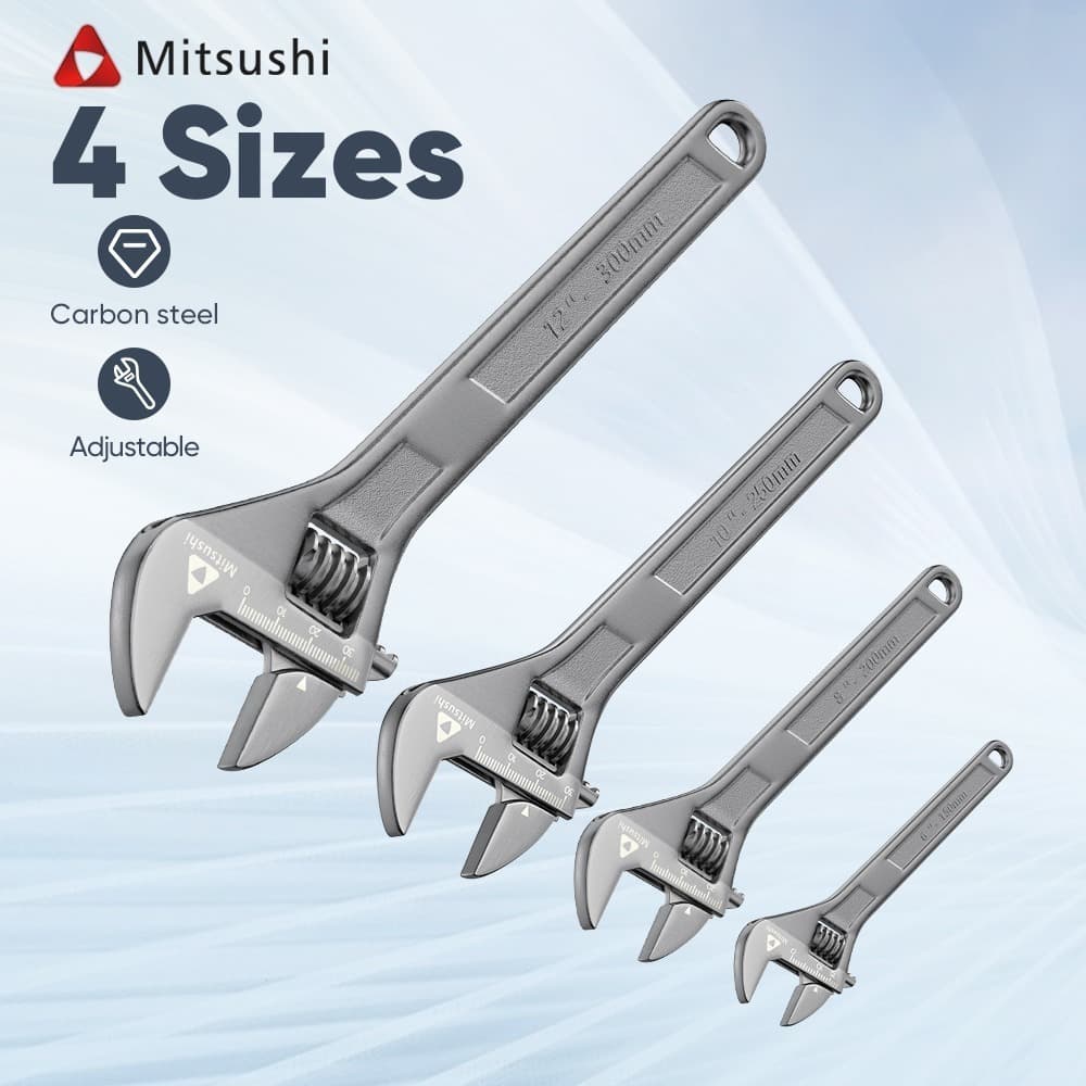 Mitsushi ประแจเลื่อนหลายขนาด ประแจปากตายขยายขนาด ประแจอเนกประสงค์ กุญแจเลื่อนปากเลื่อน ด้ามจับถนัดมือ Adjustable Wrench รูปที่ 1