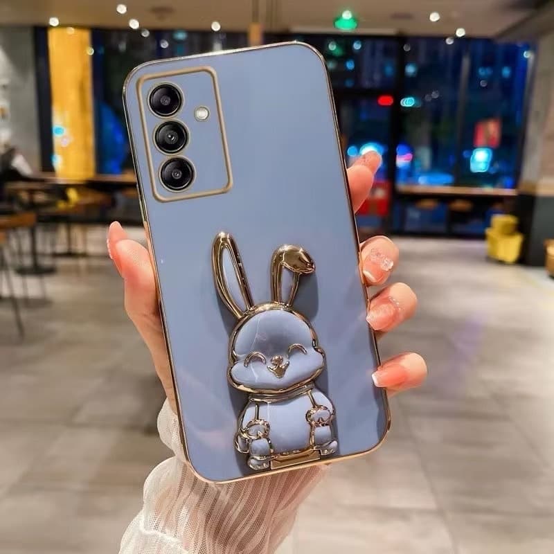 ตั้งได้ หมุนได้ เคส กระต่าย สำหรับ Samsung A17 A27 A57 A37 A16 A36 A56 S24FE S25FE A55 A25 A35 ลายการ์ตูน หรูหรา รูปที่ 4