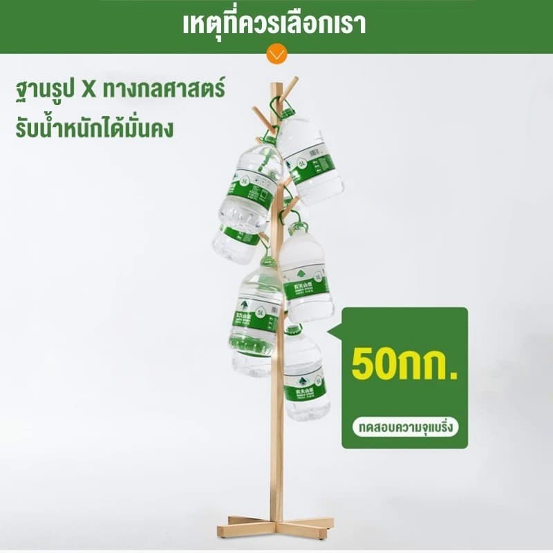 ราวไม้ ราวแขวนเสื้อ ที่แขวนกระเป๋า ราวแขวนเสื้อผ้า ไม้ไผ่ ราวแขวนหมวก รับน้ำหนักได้ 200KG อเนกประสงค์ ราวแขวน รูปที่ 8