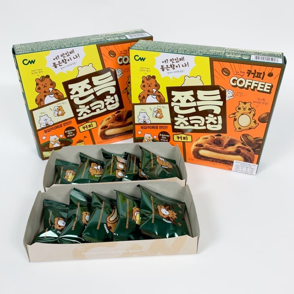 ขนมเกาหลี ขนมต๊อกคุ๊กกี้ 90g 240g ไส้ต๊อกนุ่มหนึบ 쫀득 초코칩 คุกกี้เกาหลี คุ้กกี้ต๊อก รูปที่ 8
