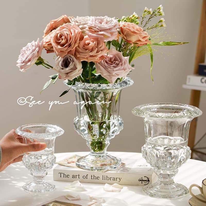 OurHome แจกันแก้วสไตล์โรมันยุโรป European Roman-style glass vase ของแต่งบ้าน พร็อพถ่ายรูป ร้านกาแฟ ร้านอาหาร รูปที่ 8