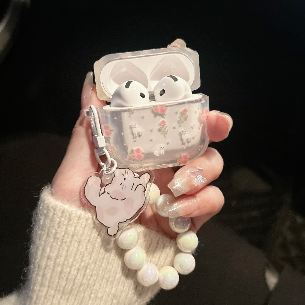 เคสหูฟังAirpods 4 ลาย เเมวดอกไม้ เคสสำหรับ Airpods 1/2 pro pro2 gen gen2 gen3 Airpods3 Airpods4 รูปที่ 3