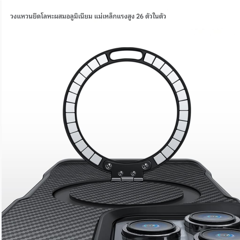 KS Carbon Slim ตั้งได้ Magnetic Case For iPhone 17 ProMax 16 Pro 15 Plus 14 13 12 เคสไอโฟนกันกระแทก รูปที่ 6