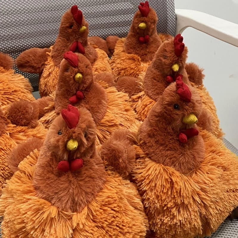 ตุ๊กตาไก่จำลอง ตุ๊กตาไก่ตลก หมอนของเล่นสำหรับเด็ก ของขวัญวันเกิดที่สร้างสรรค์ รูปที่ 2