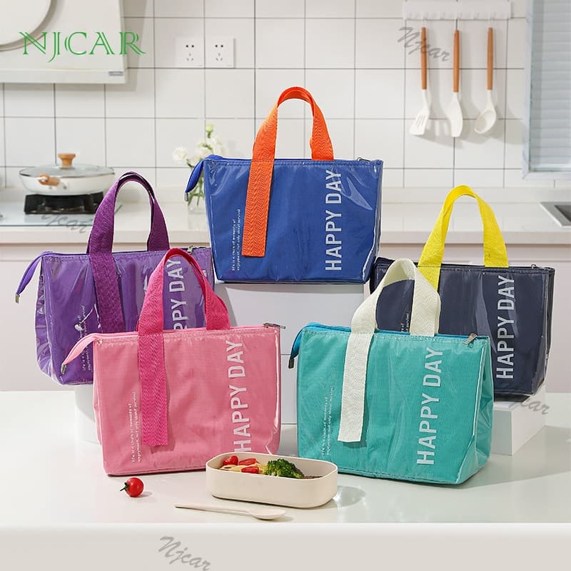 NJCAR1 BAG กระเป๋าเก็บอุณหภูมิ ใส่อาหารกลางวัน กล่องข้าว เก็บอาหาร กันน้ำPU ถุงใส่อาหาร มีหูหิ้ว รูปที่ 9