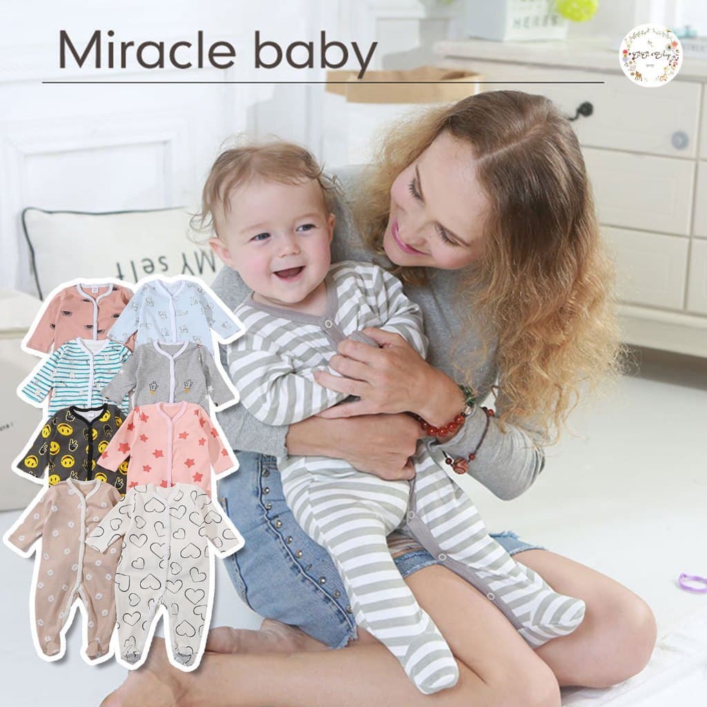 5 ชิ้น CICI baby ชุดนอนคลุมเท้า คุณภาพสูง ให้ความอบอุ่น ชุดนอนเด็ก ชุดเด็ก รูปที่ 8