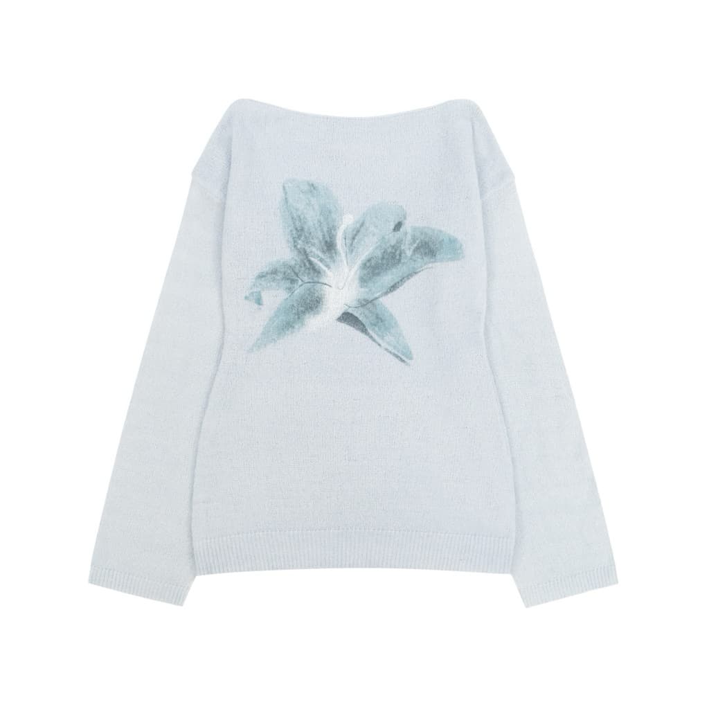 Lily Flower & Swan Knitted Sweater เสื้อไหมพรม รูปที่ 5