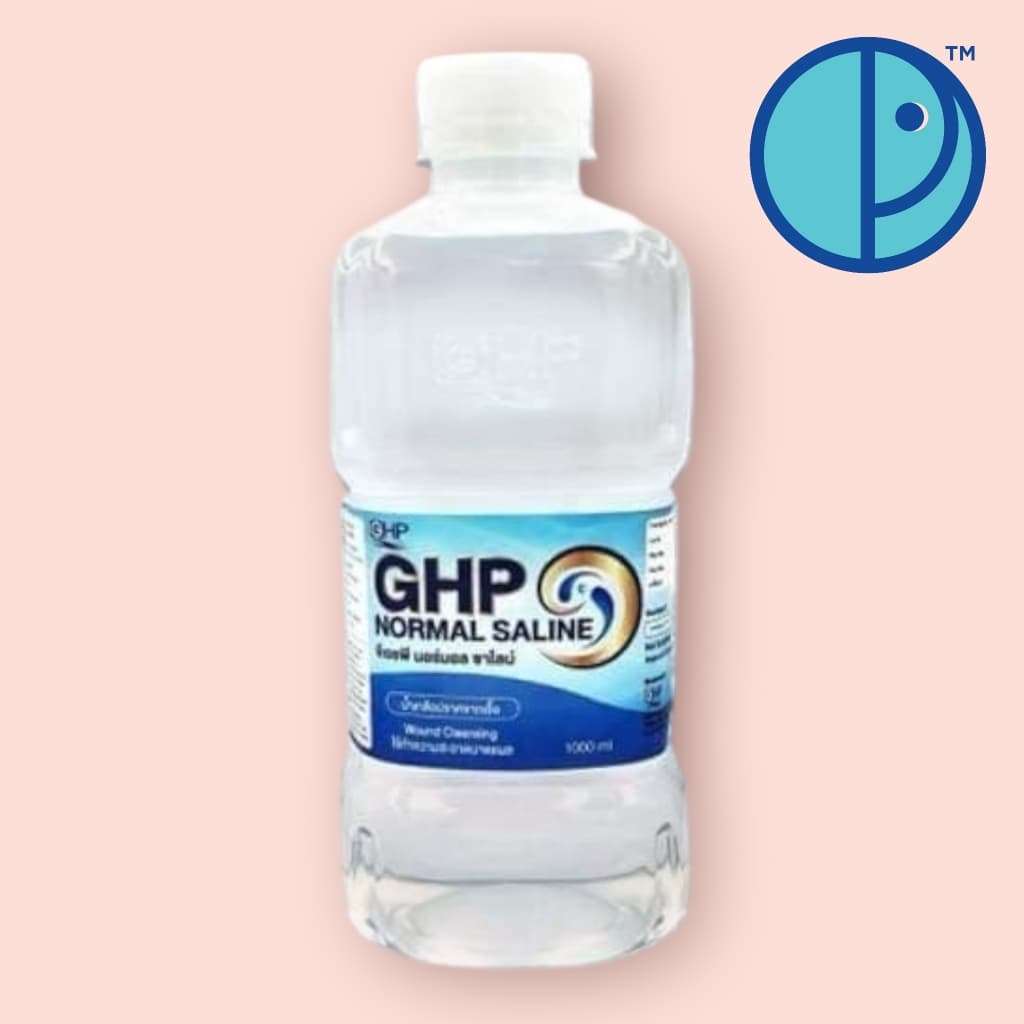 น้ำเกลือ จีเอชพี นอร์มอล ซาไลน์ GHP NORMAL SALINE ขวดดัมเบล รูปที่ 3