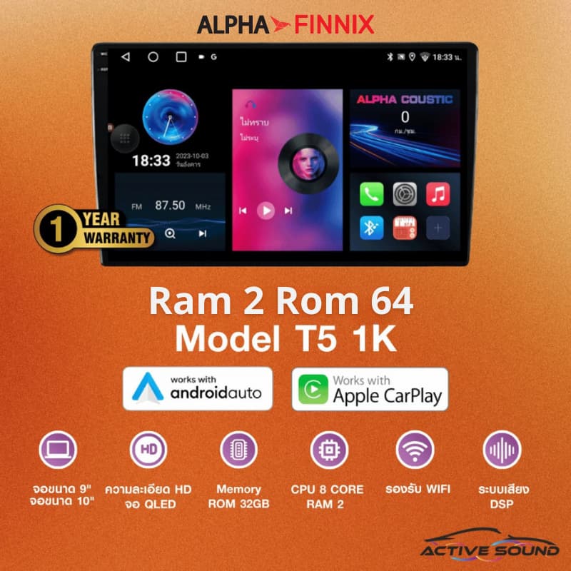 Alpha Finnix จอแอนดรอยด์ 9" ,10" Androidแท้ Ram 2 Rom 16และ32 CPU 4core จอแอนดรอยติดรถยนต์ Android รูปที่ 4
