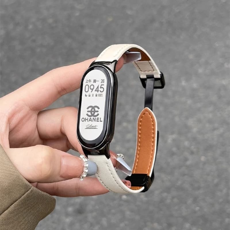 สำหรับ Xiaomi Band MiBand 10 สายหนังแม่เหล็ก + กรณี PC แก้วสำหรับ Xiaomi Band Mi Band 10 สายรัด+กรณี รูปที่ 3