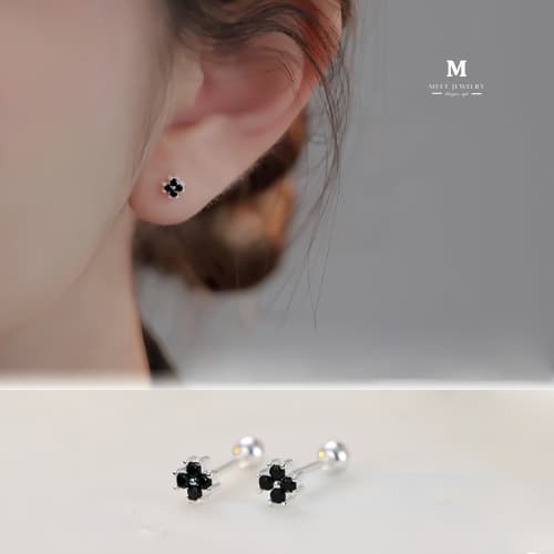 MEETต่างหูเงิน Lucky Clover ต่างหูเพชร ต่างหูเก๋ๆ ต่างหูแฟชั่น ตุ้มหูเงินแท้ ต่างหูผู้หญิง ต่างหู รูปที่ 8