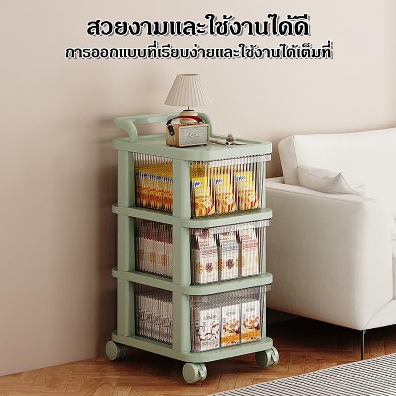ลิ้นชัก ตู้อเนกประสงค์ มีล้อเลื่อน 2-5ชั้น ที่มือจับแบบพกพา เคลื่อนย้ายสะดวก ตู้เก็บของ รูปที่ 6