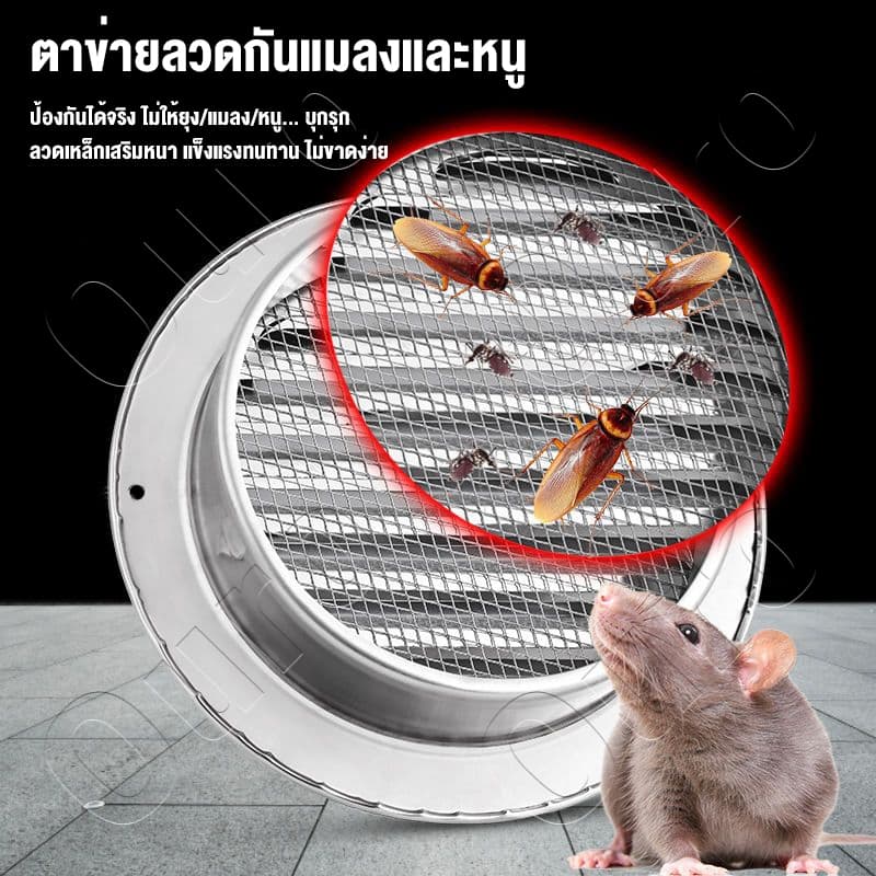 ส่งถุงกรู ฝาครอบช่องระบายอากาศ 4/6/8/10/12นิ้ว สแตนเลส เครื่องดูดควัน พร้อมตะแกรงกันแมลง หน้ากากช่องระบายอ รูปที่ 5