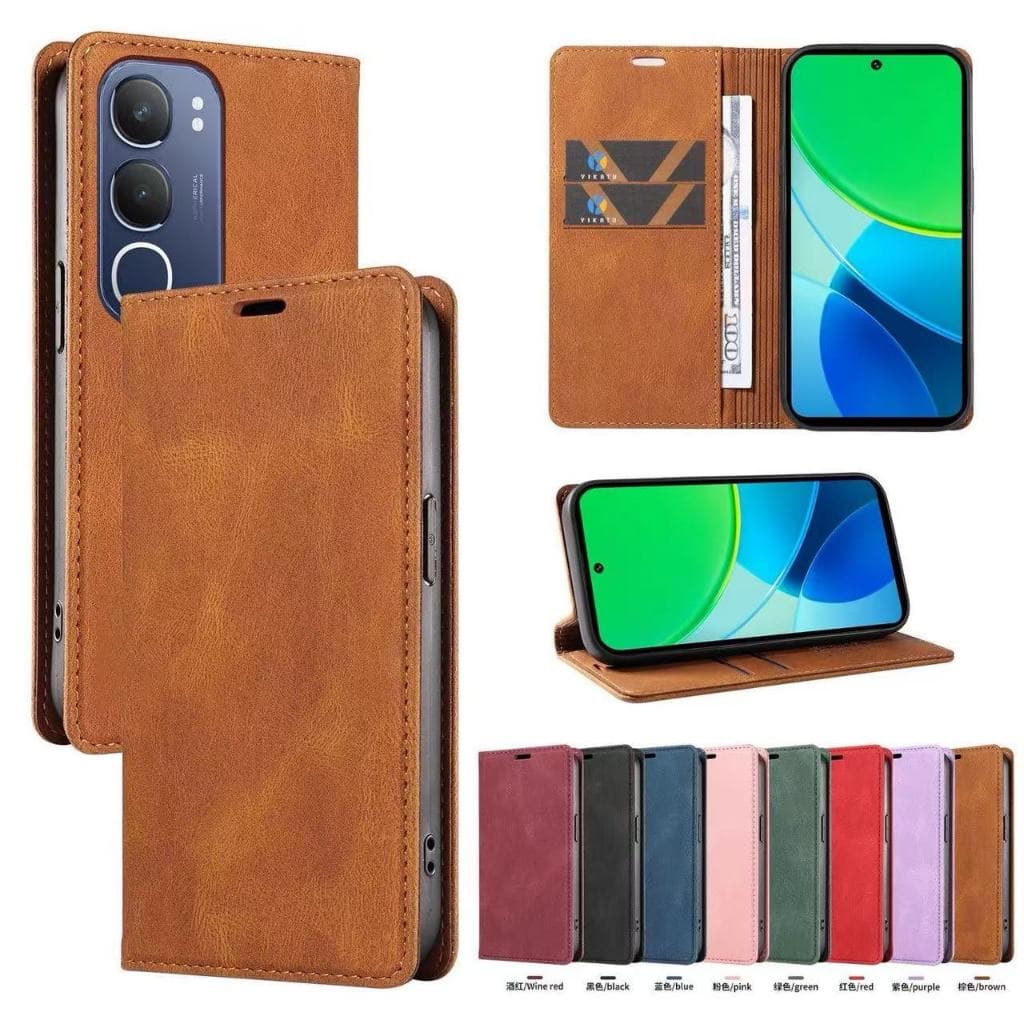 เคสฝาพับหนัง Xunte ตั้งได้ สำหรับ Vivo Y31 5G Y21D Y19S Y200 Y300 Y04 Y29S Y29 Y39 Y100 V27 Pro Y02 Y02A Y02T เคสกระเป๋า รูปที่ 1