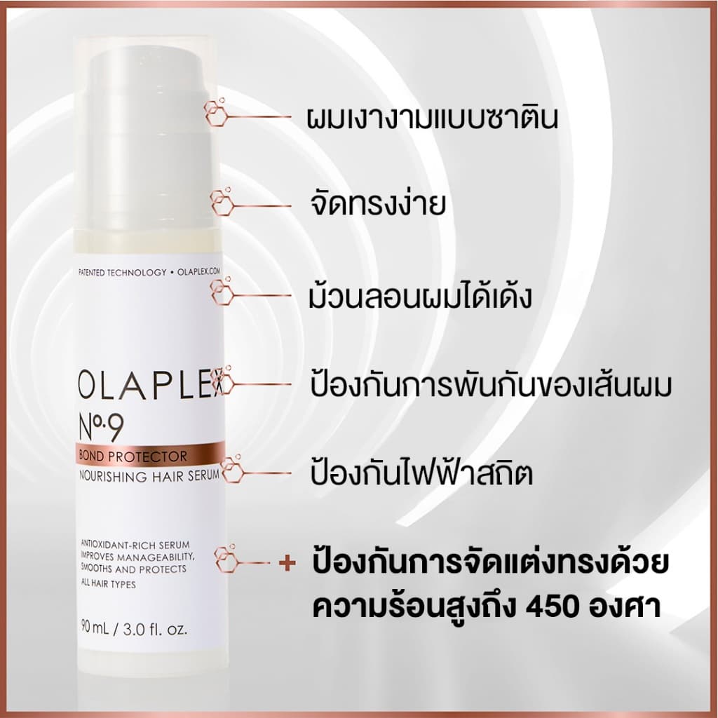 OLAPLEX No.9 Bond Protector Nourishing Hair Serum 90 ml. นัมเบอร์9 บอนด์ โปรเทคเตอร์ นอริชชิ่ง แฮร์ เซรั่ม รูปที่ 3