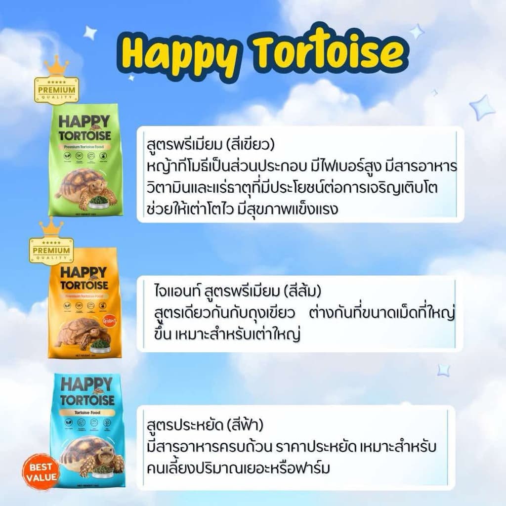 Happy tortoise อาหารเต่าบก สูตรเม็ดใหญ่ ถุงโรงงานสีส้ม/ถุงใส มีของแถมทุกออเดอร์ รูปที่ 4