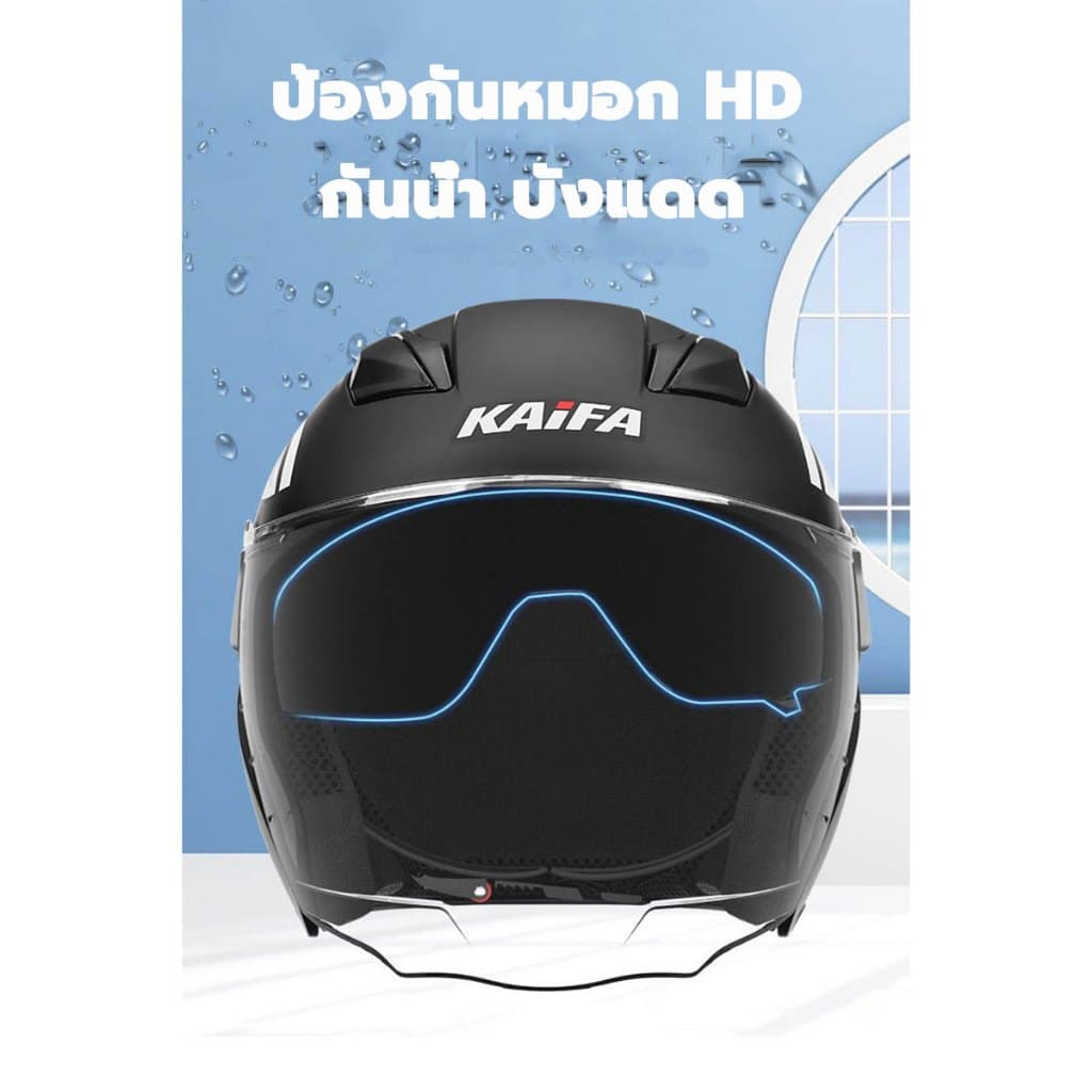 TISI การรับรอง AGY หมวกกันน๊อค เลนส์ป้องกันหมอก HDวัสดุABS ถอดออกได้ หมวกกันน็อคครึ่งใบ 54-62cm รูปที่ 8