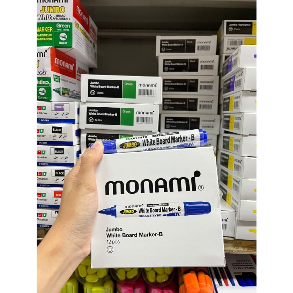แท้/กล่องใหม่ MONAMI ปากกาไวท์บอร์ด จัมโบ้ โมนามิ หัวกลม 4สีให้เลือก ไวท์บอร์ด ลบได้ เขียนกระดาน รูปที่ 8