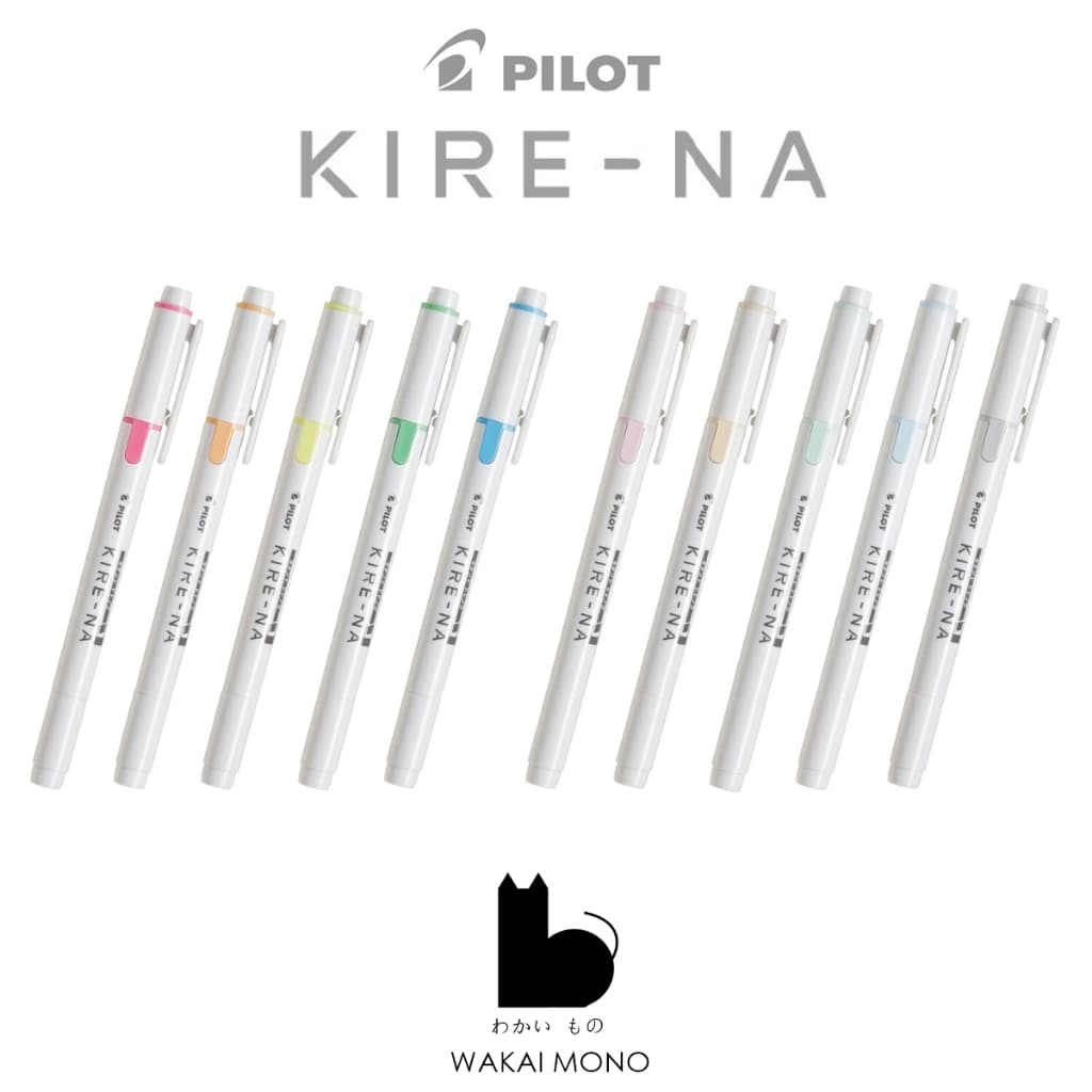 ปากกา 2หัว ไฮไลท์ + เมจิก PILOT KIRE-NA Highlighter แบบแยกแท่ง / แพ็ค5สี รูปที่ 1
