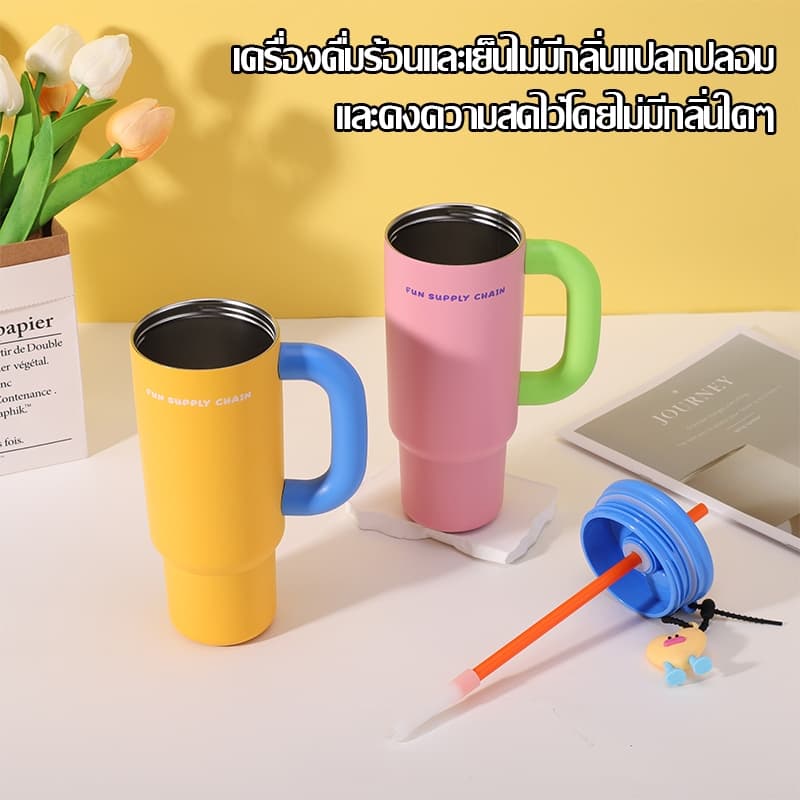 กระติกน้ำเก็บความเย็น มีหลอด แก้วน้ำสแตนเลส316 ดื่มเป็น 2 แบบแก้วเก็บความเย็น ขนาด 710 มล-238 รูปที่ 2