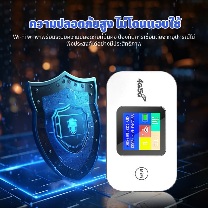 4G/5G Pocket WiFi 300Mbps เราเตอร์ไร้สาย LTE หน้าจอสีเต็มรูปแบบรองรับซิมทุกเครือข่าบรอดแบนด์มือถือ 3000mAh เสียบซิมการ์ด รูปที่ 5