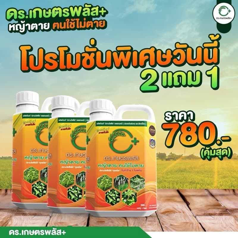 2 แถม 1 สารกำจัดวัชพืช สูตรอินทรีย์ ขนาด 1000 ML. ปลอดภัย เป็นมิตรต่อสิ่งแวดล้อม รูปที่ 1